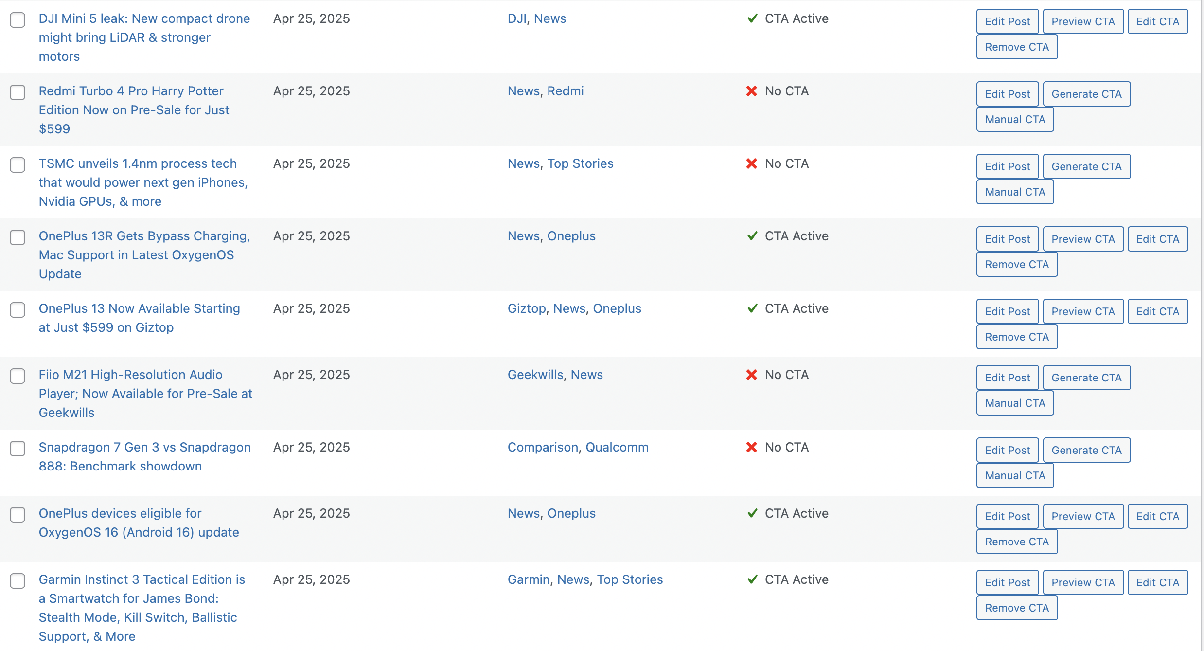 Affiliate Manager Page Interface